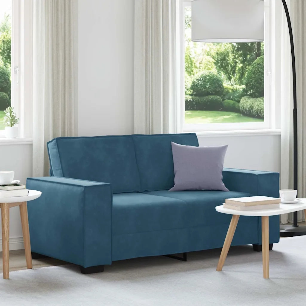 Divano a 2 Posti Blu 160x78x84 cm in Velluto 4105019