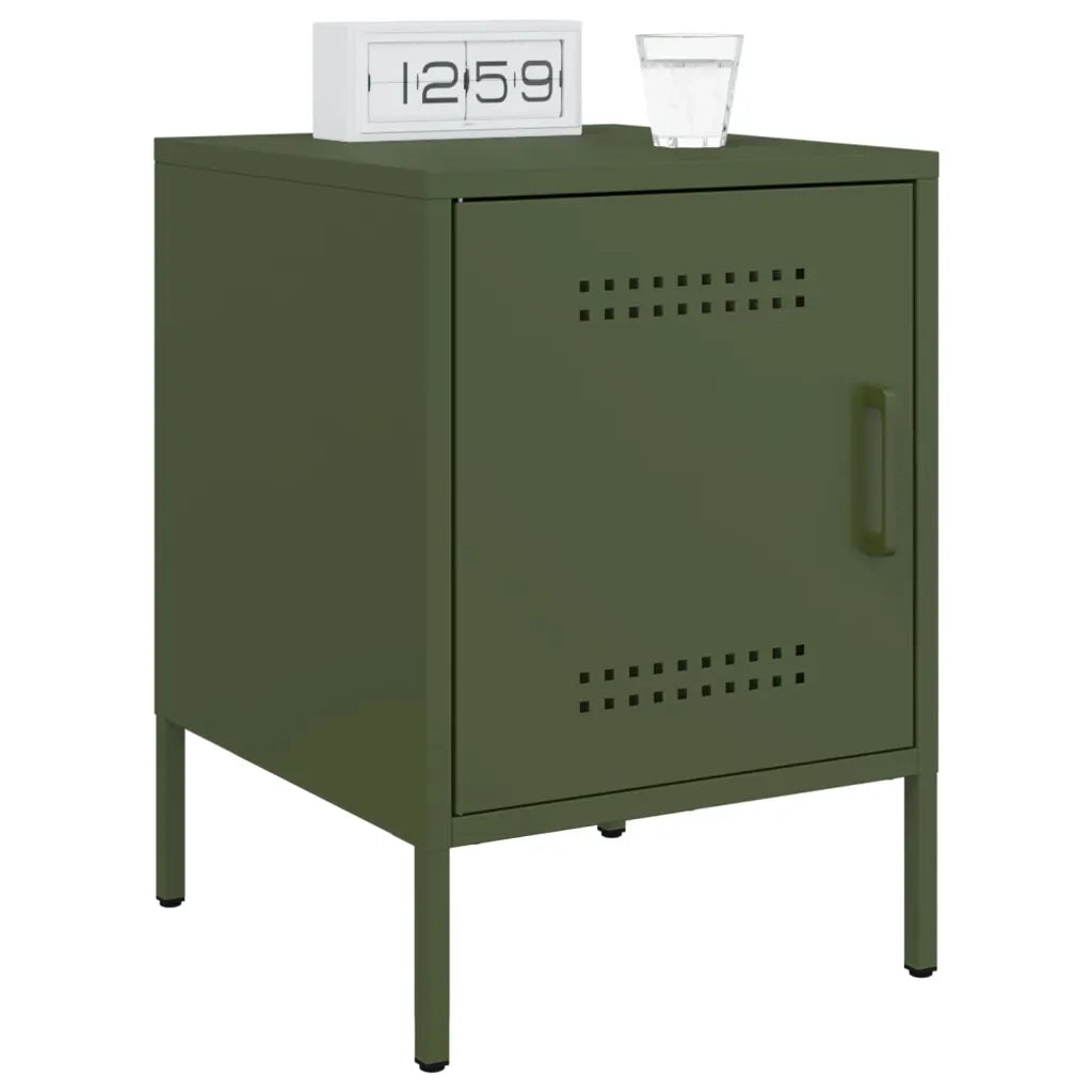 Comodini 2 pz Verde Oliva 36x39x50,5 cm in Acciaio 842919