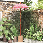 Parasol con Base Rosa e Marrone 250 cm Cotone e Legno 3356916