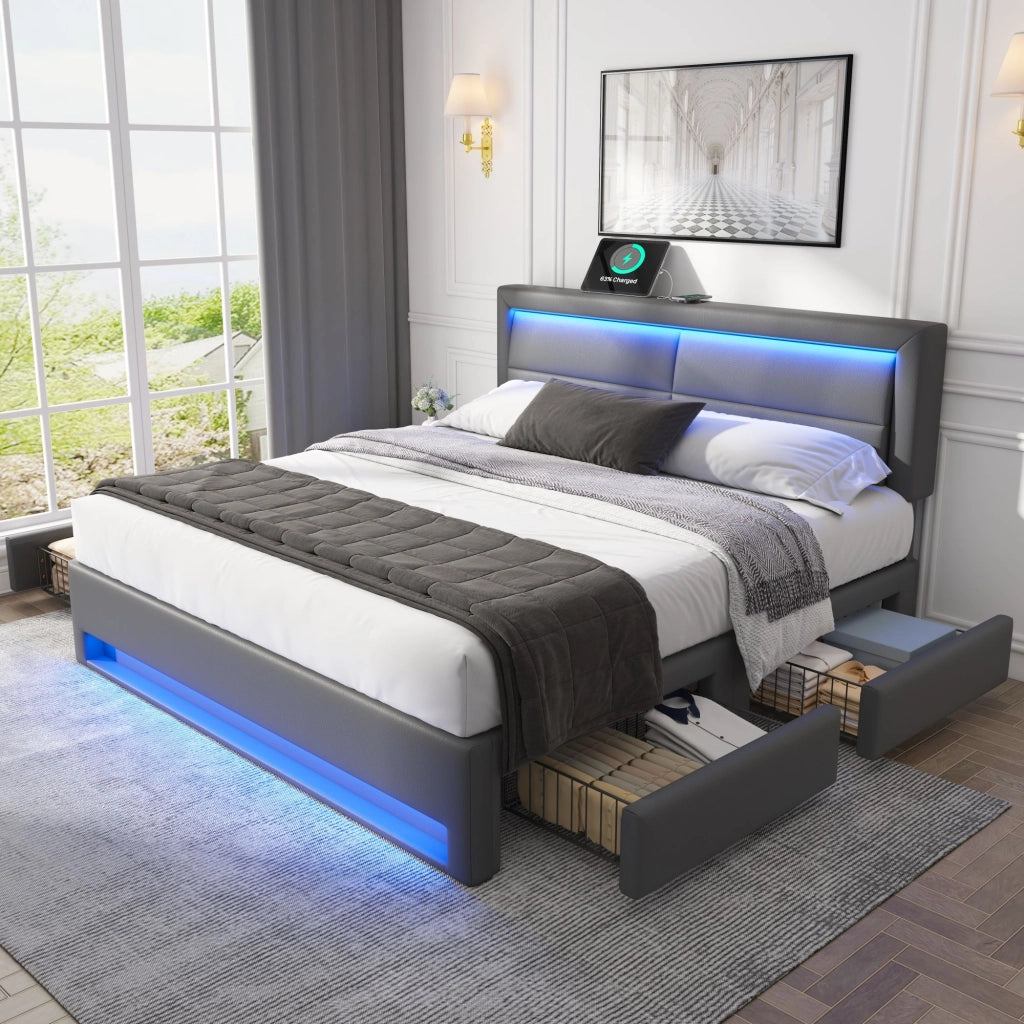 letto capitonné pu grigio 140 x 190 cm