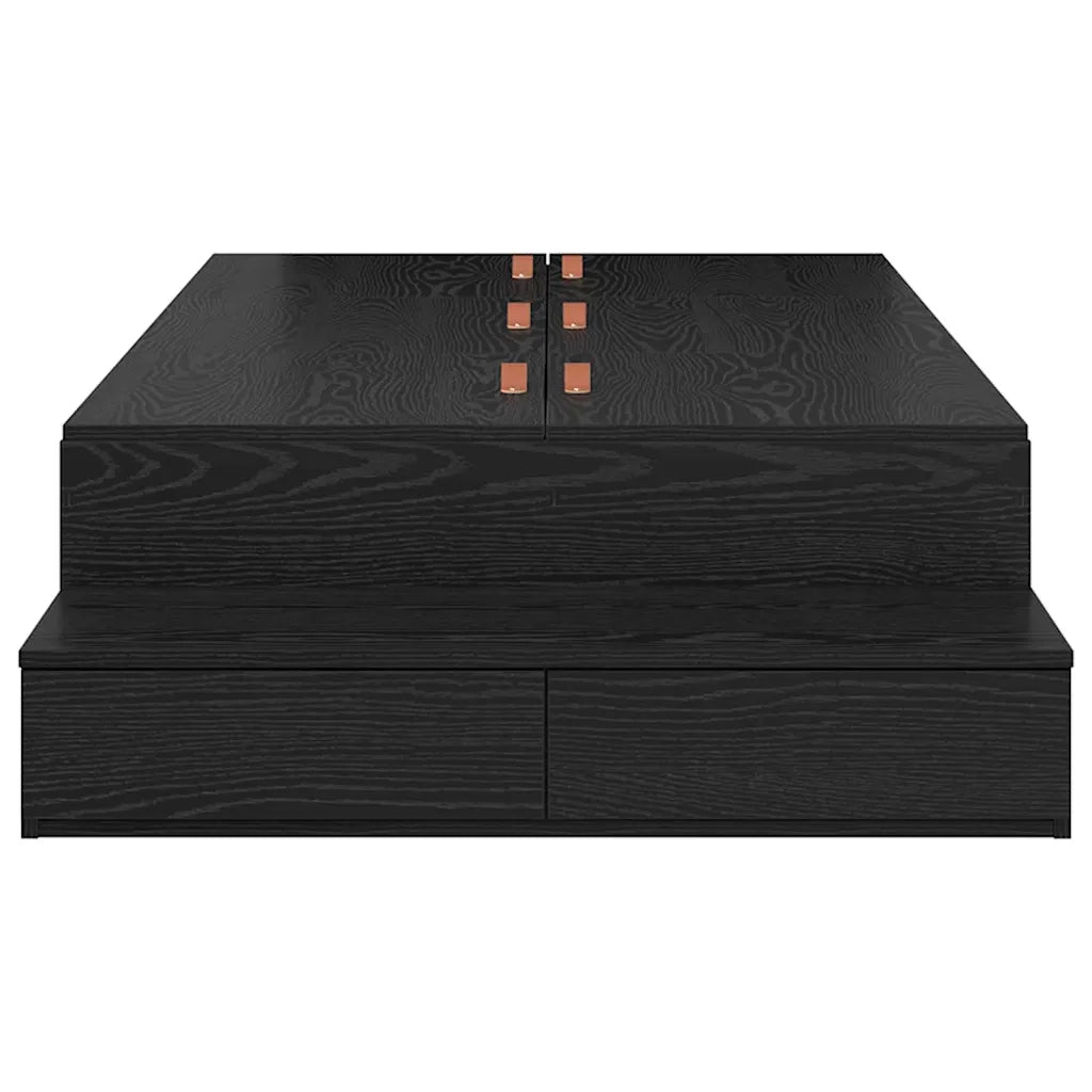 Struttura letto con contenitore con cassetto Rovere Nero 90 cm 3335606