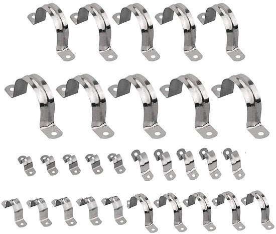 Kit di viti 30 pezzi - Viti a U - Acciaio inossidabile 304 - 6 diverse misure - Viti da fissaggio Ø20-50 mm - Resistenti alle vibrazioni