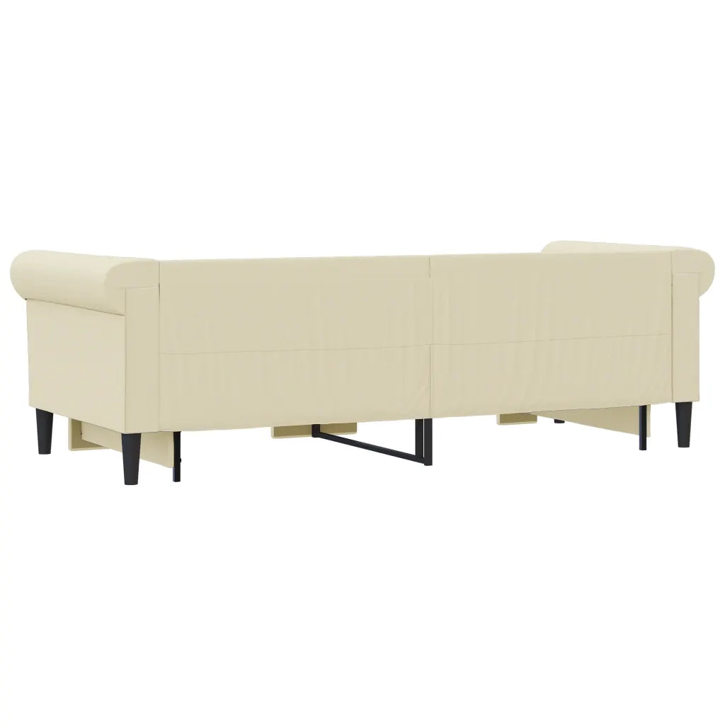 Divano Letto con Letto Estraibile-Sofa Letto-Daybed Crema 90x200 cm in Similpelle