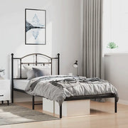 Giroletto con Testiera in Metallo Nero 100x190 cm 353433