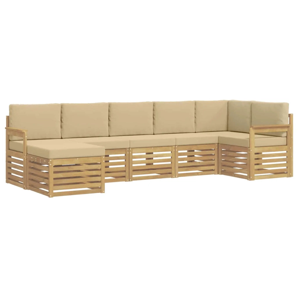 Set di divani da esterno 6 pcs Bianco e Beige 3392183