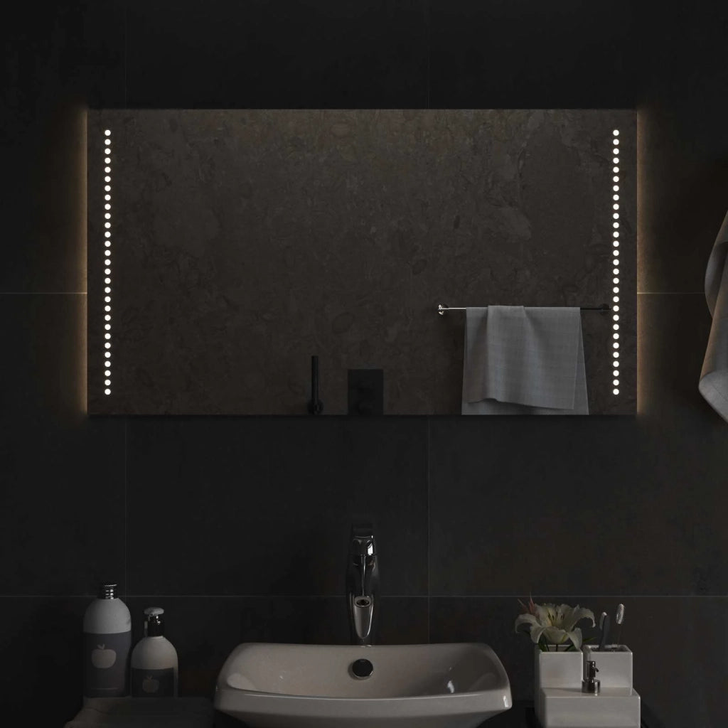Specchio da bagno LED Trasparente 90 x 50 cm vetro temperato 42045782