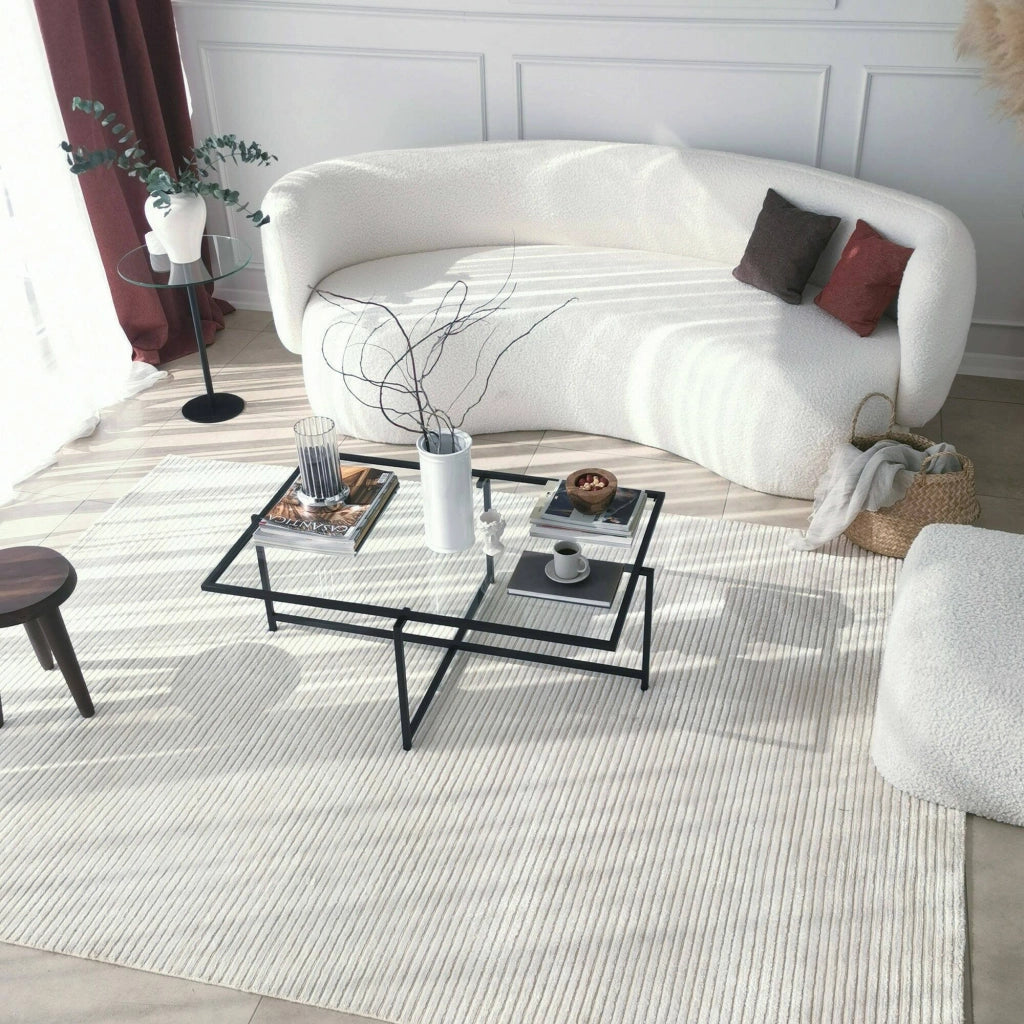 Anna, Tavolino da Salotto Resistente All'appannamento, 94x64x35h cm Nero