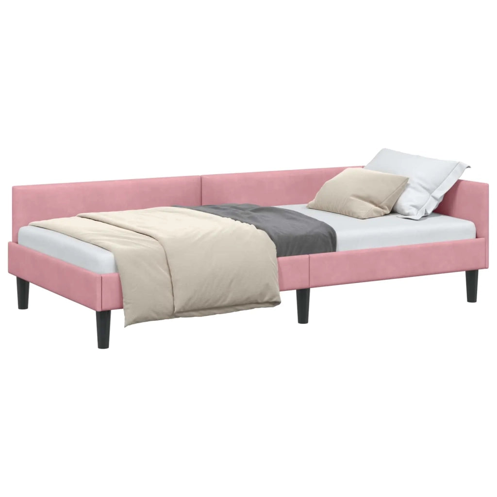 Cornice del letto ad angolo con testiera Rosa 90 cm x 190 cm