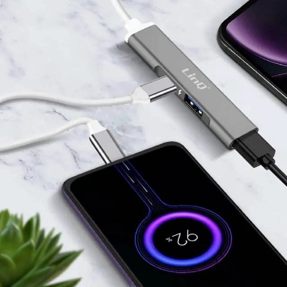 Trade Shop - Convertitore Otg Connettore Lightning A Lightning + 2xusb 3in1 Hub Iphone Ip7942 -