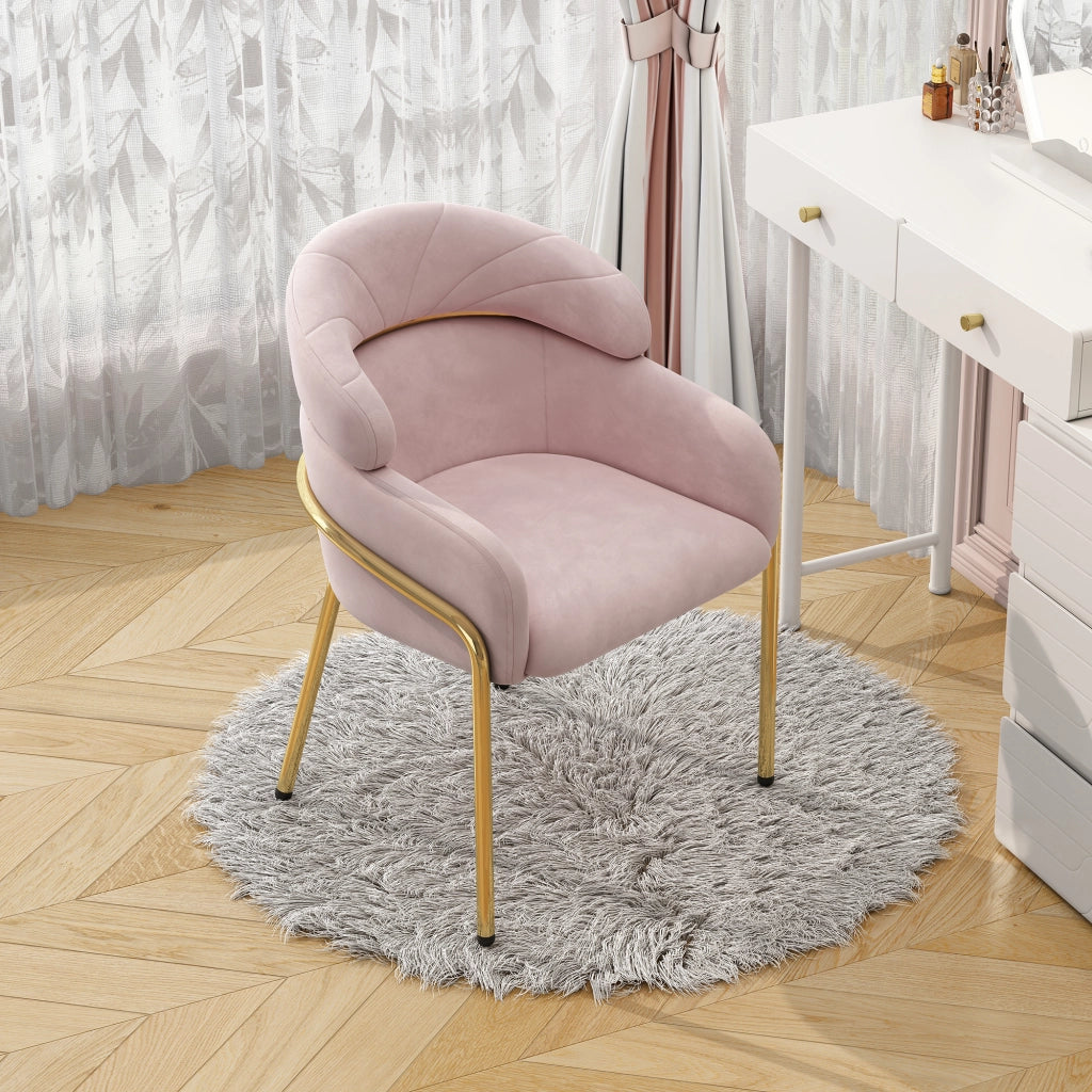 Sedia da Pranzo in Velluto con Gambe in Metallo ¨C MINIMAL ¨C Rosa