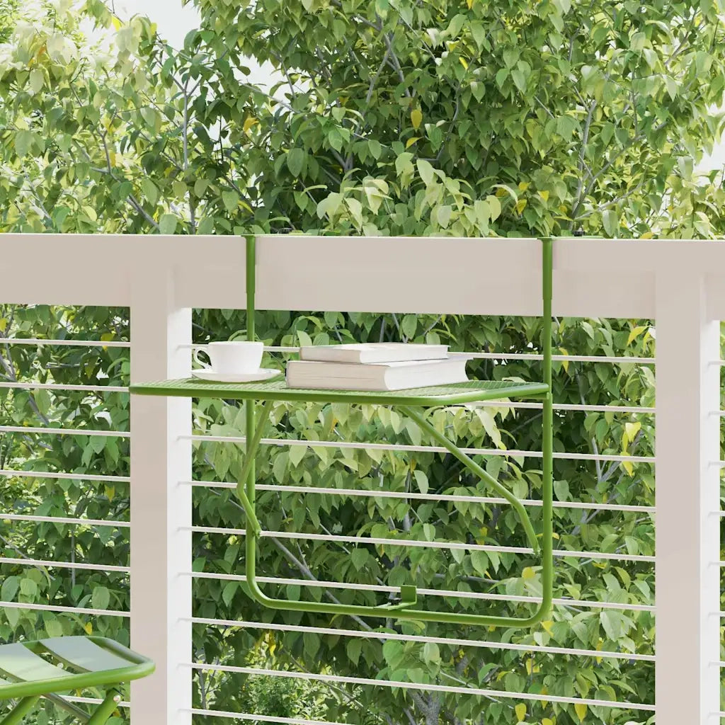 Tavolo da Balcone Verde 60x40 cm in Acciaio 340918