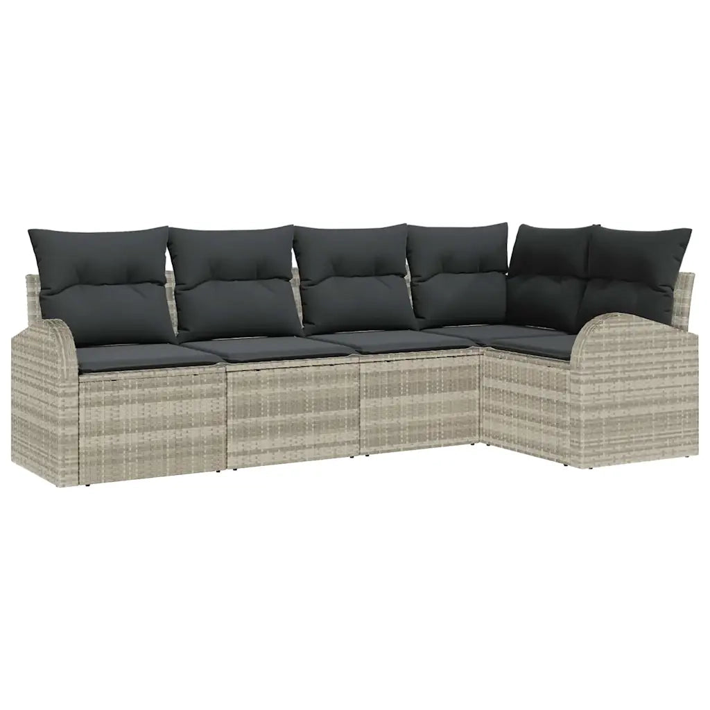 Set di divani con cuscino Grigio chiaro Poliestere 3346042