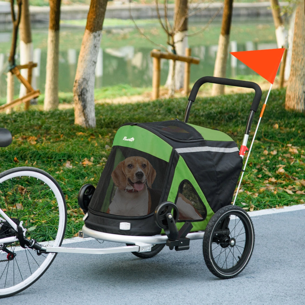 Carrello per Cani 2 in 1 ¨C Minimal ¨C Verde 150x68x95 cm