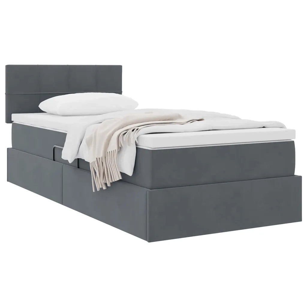 Letto con Contenitore Grigio scuro 90 x 200 cm Velluto 3370732