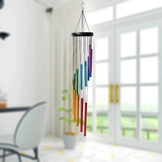 Decorazione Esterna a Rotaia Metallica 7 Colori - Chiamata di Ventilazione a Rotaia - Decorazione Bello Sono - Hanger Creativo - Suoni Belli - Corda in Nylon Premium - Giocattolo a Sfera di Rame