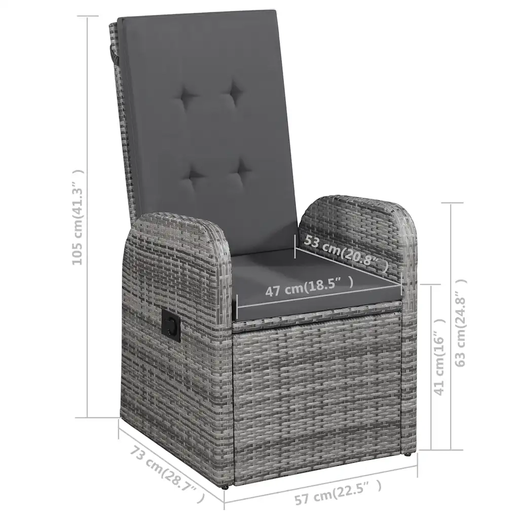 Set da Pranzo da Giardino 7 pz Grigio 3067906
