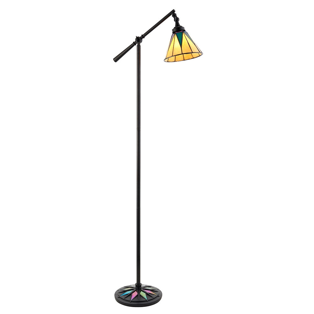Lampada da terra Tiffany vetrata DARK STAR nera 1xE14 40W