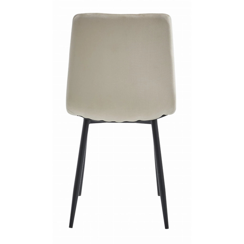 Sedia LAVA in velluto beige chiaro con gambe nere