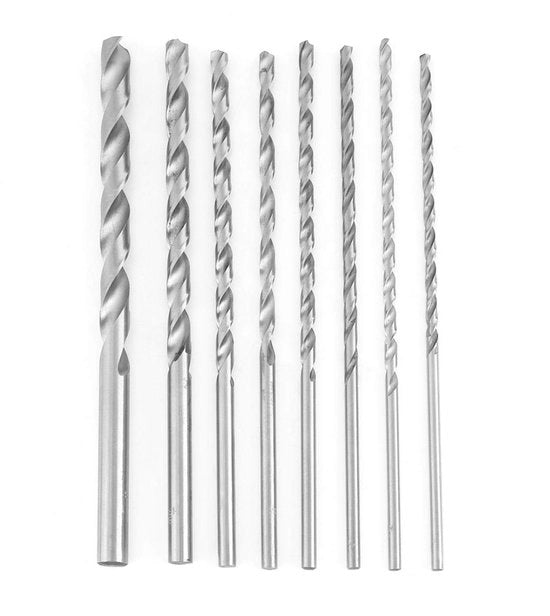 Set di Forbici a Spirale - 8 pezzi - Lame Lunghe - Alta Durata - Forbici a Spirale HSS - Punte Affilate - Per Fori Profondi - Kit di Forbici