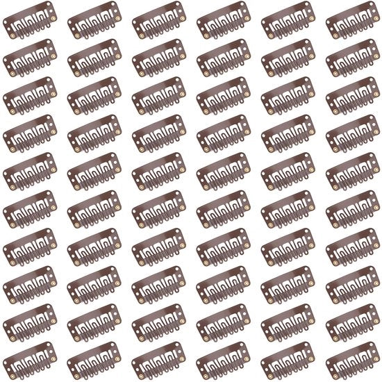 Accessori per parrucche - Clip U - 60 pezzi - Marrone - Clip per estensione capelli - Accessori per parrucche - Materiale acciaio/Rubber - Invisibile e comodo - Clip capelli