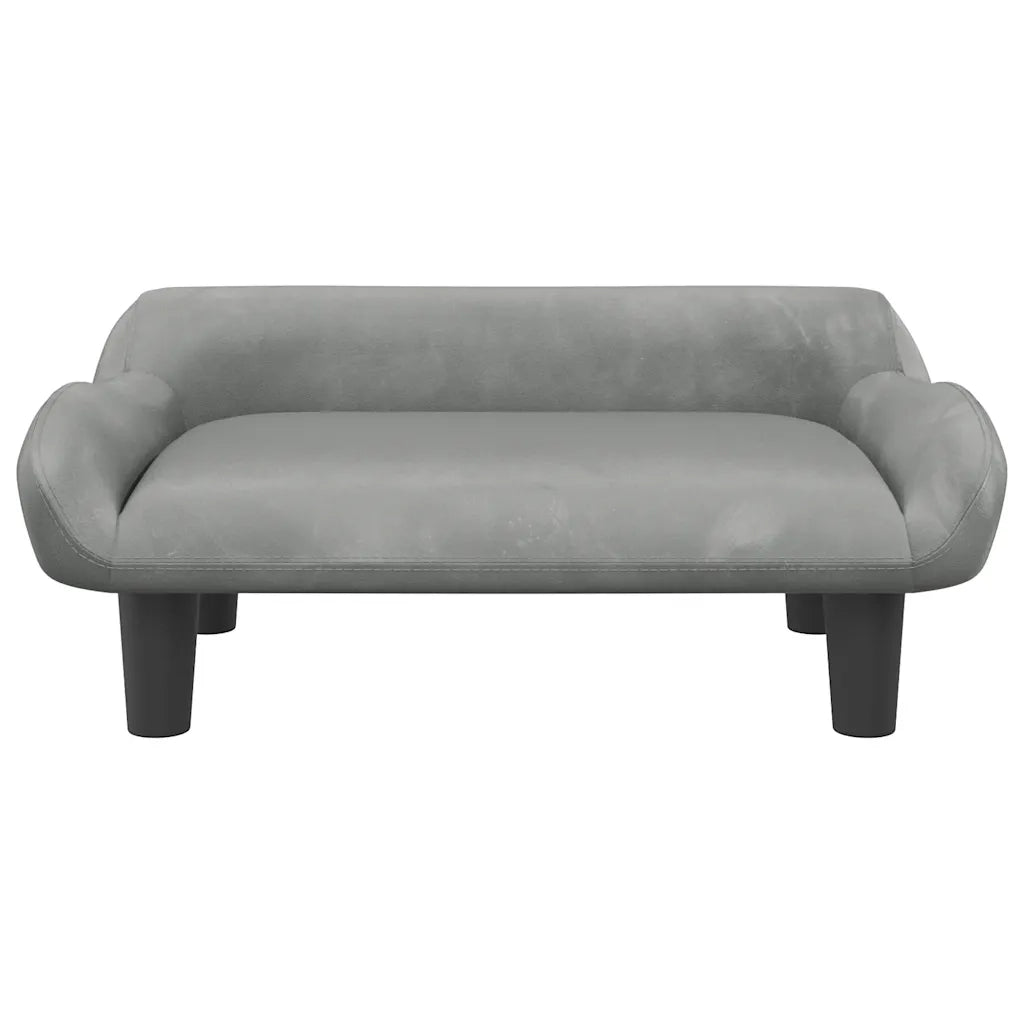 Divano per Bambini-Sofa-Divanetto Grigio Chiaro 70x40x24 cm in Velluto