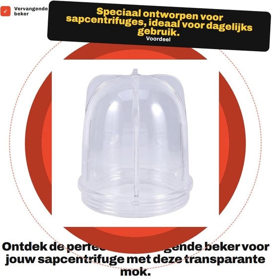 Accessorio per centrifuga per succhiatore - Bicchiere sostitutivo - Plastica - Accessori per succhiatore - Tazza trasparente - Bicchiere alto/basso