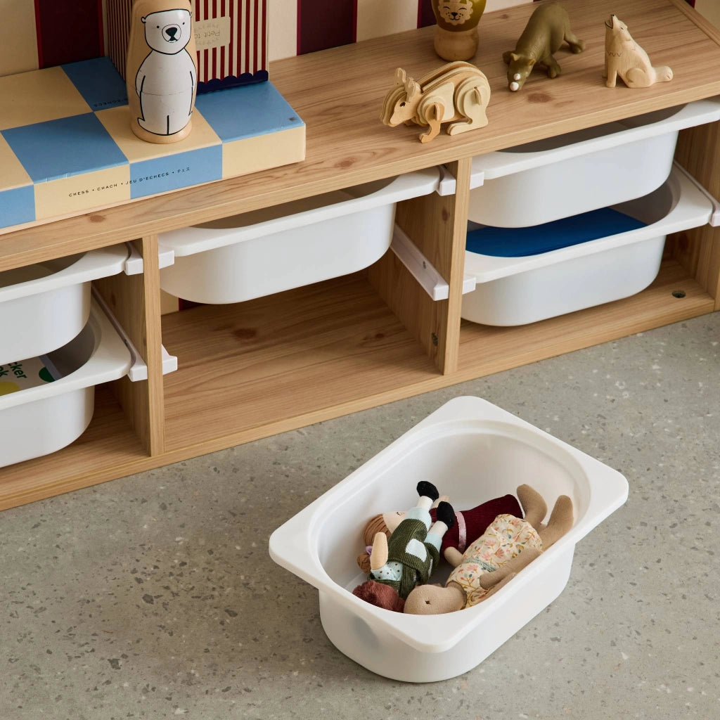 Contenitore per bambini, 6 contenitori, marrone naturale