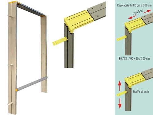 CONTROTELAIO IN PVC CON LARGHEZZA REGOLABILE DA 80 A 100 CM