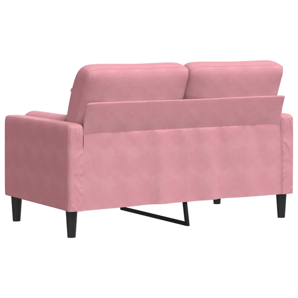 Divano | Divano da soggiorno | Sofa a 2 Posti con Cuscini Rosa 120 cm in Velluto