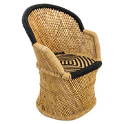 Poltrona in bambù con braccioli marroni 63x46x89h