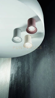 PLAFONIERA ROCK BIANCO 1 LUCE ATTACCO GU10  IP20 D.8,5CM