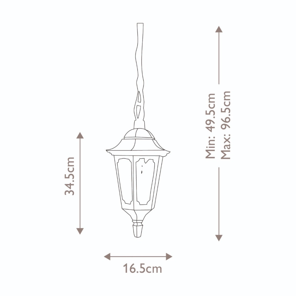 Lampada sospensione esterna nera Parish Mini E27 60W Elstead