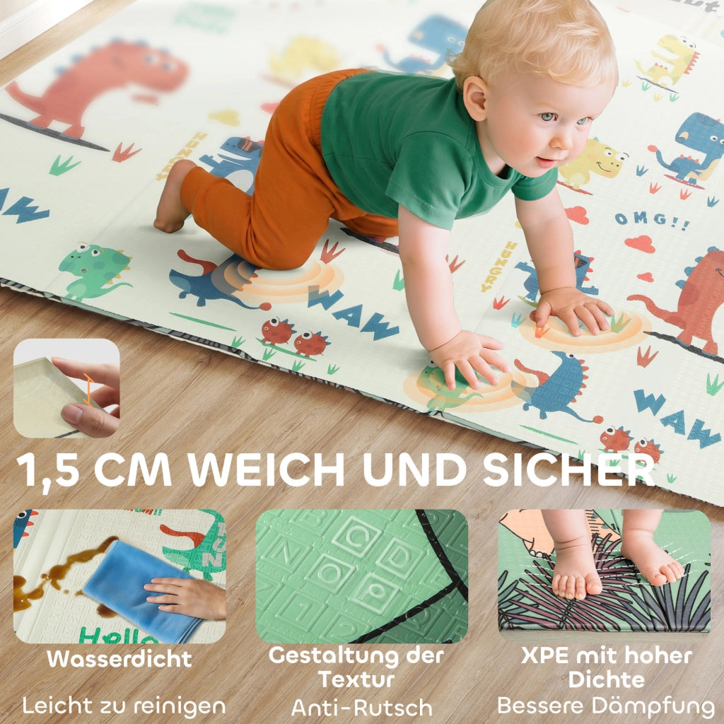 Tappeto gioco bambini pieghevole ¨C Xylo ¨C 196x176x1.5cm doppio lato colorato