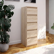 Cassettiera Morgan 5 cassetti rovere – 42x42.2x128H