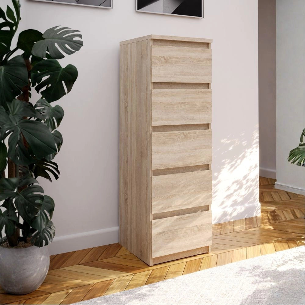 Cassettiera Morgan 5 cassetti rovere – 42x42.2x128H