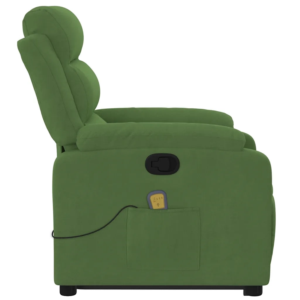 Poltrona Alzapersona Reclinabile Verde Chiaro in Velluto 3205106