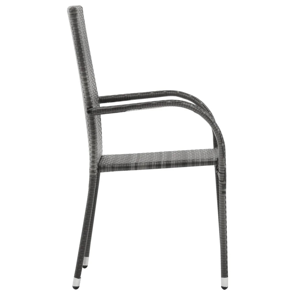 Set da Pranzo per Giardino 7 pz con Cuscini Grigio e Nero 3099411