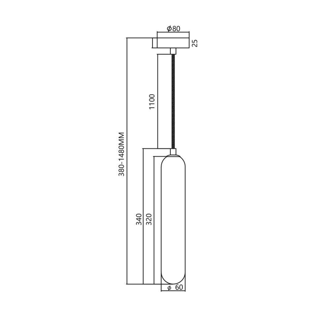 Lampada a sospensione PAX nera vetro G9 Milagro ML0337
