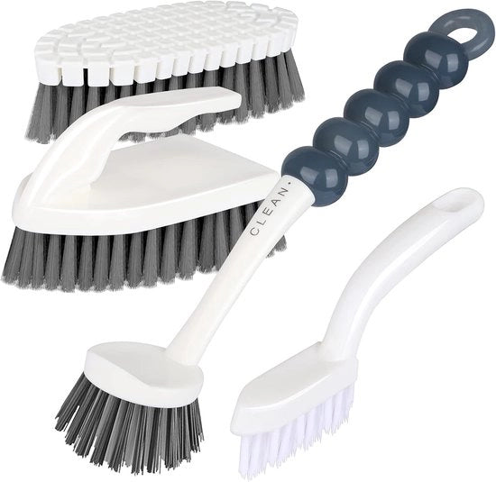 Set di pulizia con spazzole - versatile e efficace - 5 pezzi - bianco