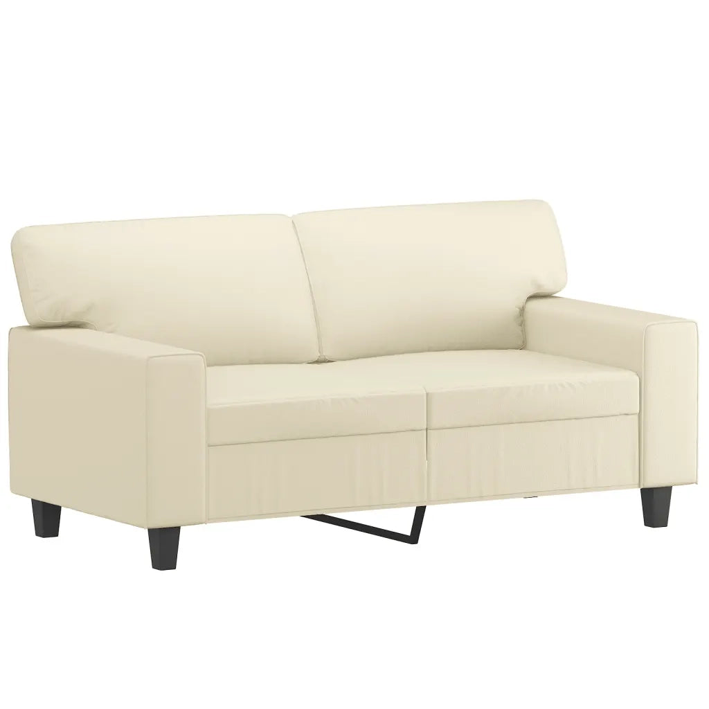 Divano a 2 Posti con Cuscini Crema 120 cm in Similpelle 3200862