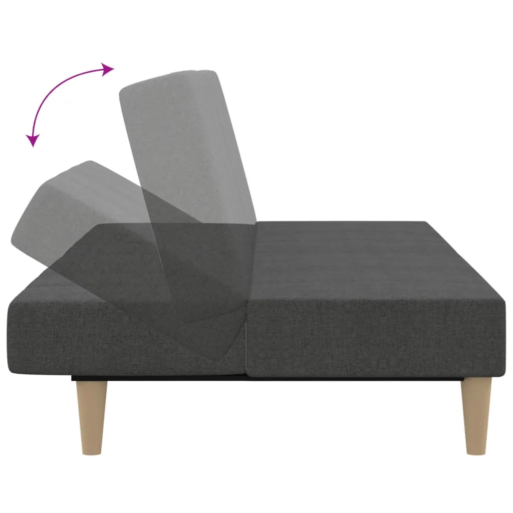 Divano letto | Sof¨¤ letto | Letto singolo a 2 Posti Grigio Scuro in Tessuto