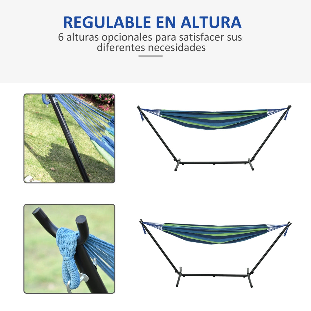 Amaca con supporto ¨C zephmum ¨C verde e blu 310x117 cm
