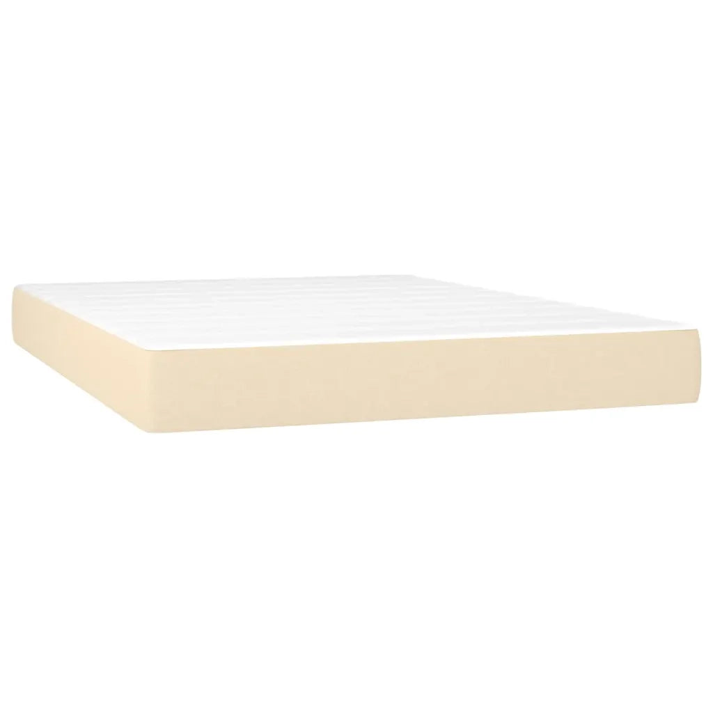 Letto a Molle con Materasso e LED Crema 140x190 cm in Tessuto 3138874