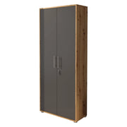 Saponara, Armadio Multiuso 2 Ante Cassetti, 79x188h cm Marrone Rovere