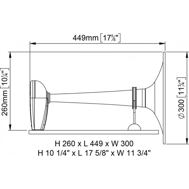 TROMBA OMOL.RINA 24V. PW3-BB TRUMPET HOMOLOGATED RINA 24V