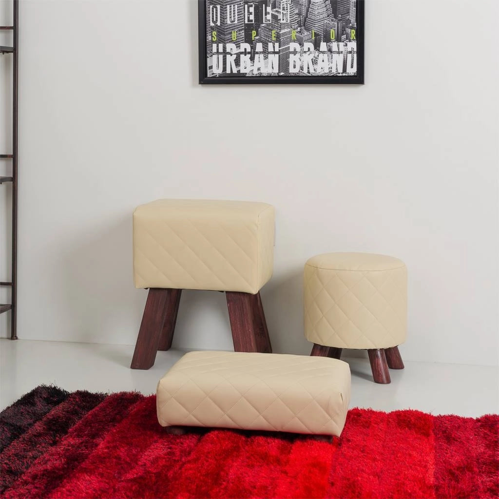 Sgabello imbottito bianco 36x30x47h