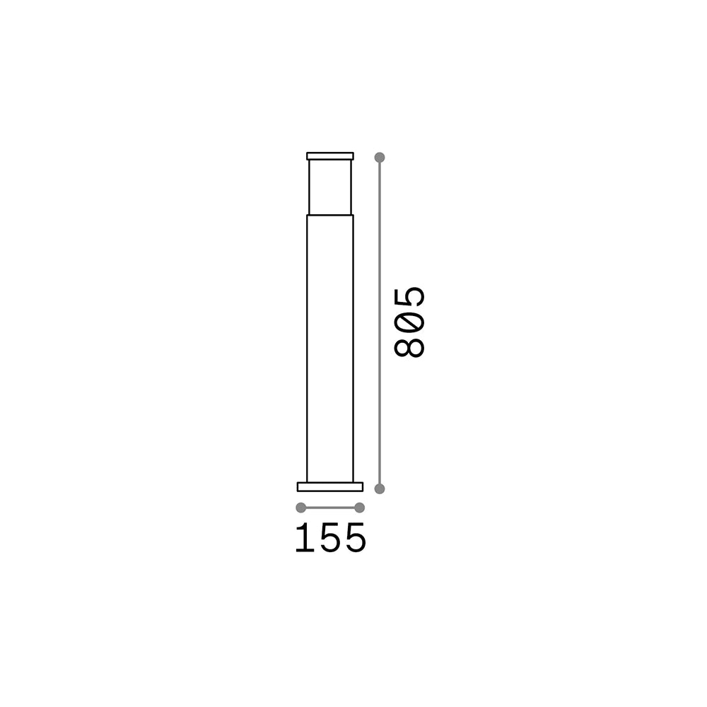 Piantana-Palo Da Esterno Moderna Tronco Alluminio Bianco 1 Luce E27 H80Cm