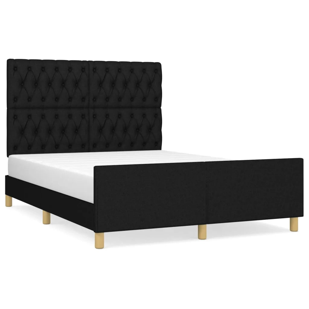 Giroletto senza Materasso Nero 140x200 cm in Tessuto