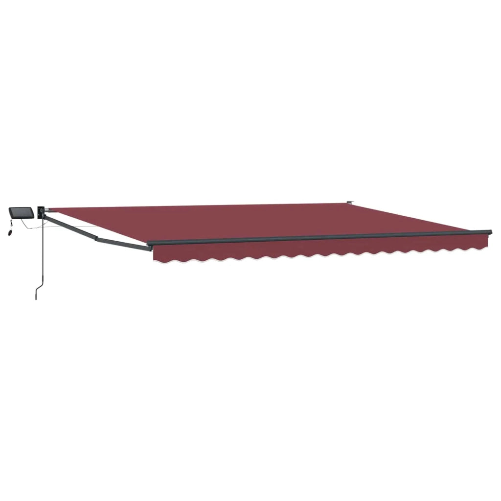 Tenda retrattile manuale con LED-Tenda parasole per balcone Borgogna e Antracite 4 ¡Á 3 m