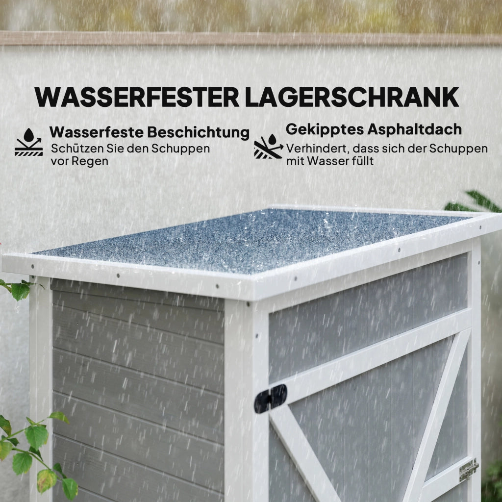 Casetta da Giardino con Ripiani ¨C Minimal ¨C 75x56x115cm Grigio